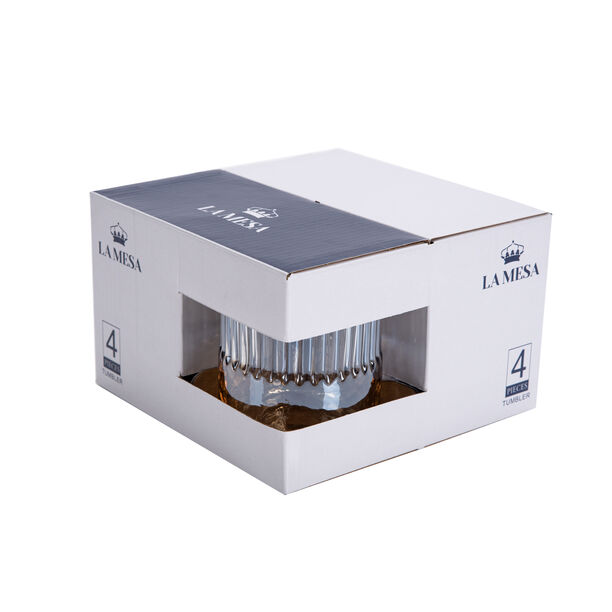 La Mesa Tumbler 4 Pieces Set Clear+Gold image number 2