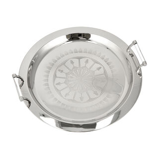Steel Round Tray 1Pc Qamaryat Silver