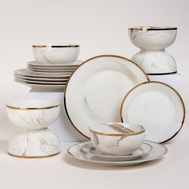 La Mesa 18 Pcs Porcelain Dinner Set Serve 6 Honey&nbsp; image number 6