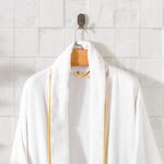 100% cotton bathrobe with gold sateen piping size L/XL image number 6