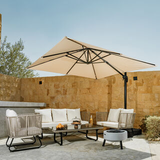 Homez outdoor umbrella with base 3*3m, in beige