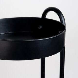 Alberto round black metal storage trolley 43.4*33.9*78.8 cm