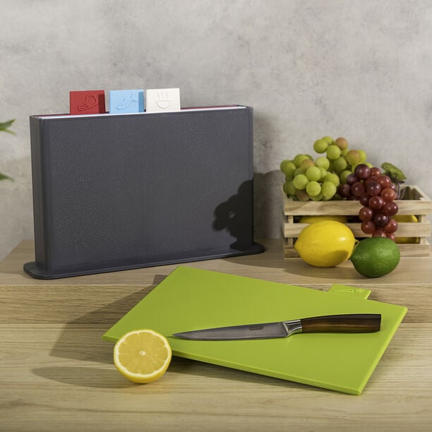 Alberto 4 pieces cutting board with grey holder 30*20 cm image number 0