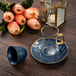Arabic Tea and Coffec Set 18Pc Porcelain Mattglow Blue image number 6