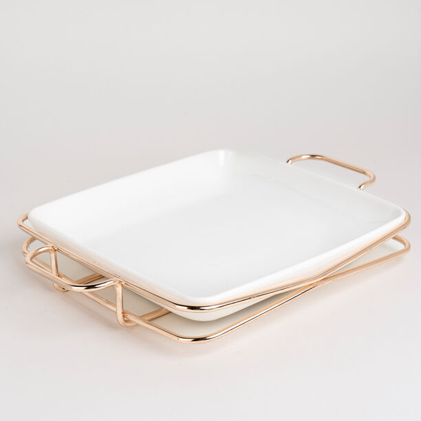 Square Plate With Stand Silver image number 1