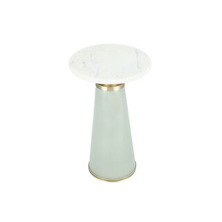Drinktable Glass Base White Marble Top 30 *51 cm