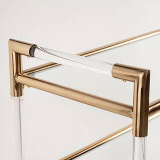 3 Tiers Acrylic Serving Trolley Gold 80x40x81.5Hcm