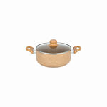 Pentola 7Pcs Aluminum Non Stick Cookware Set With Glass Lids, Brown image number 2