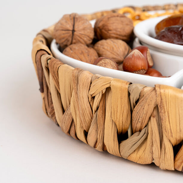 5 Pcs Section Tray With Sea Grass Basket image number 2