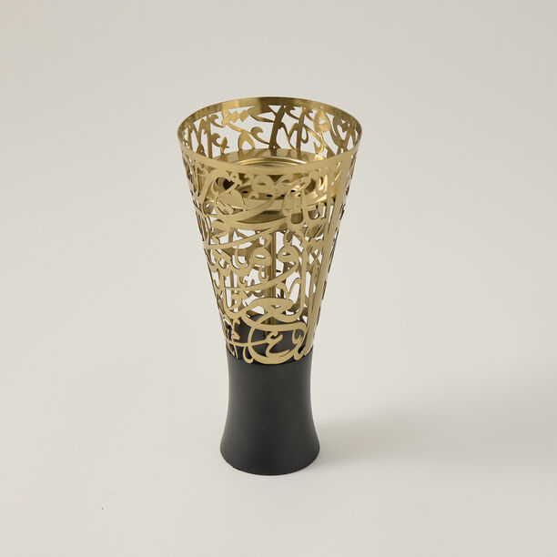 Ambra gold metal arabic calligraphy oud burner with a box and a picker 14*14*28 cm image number 2