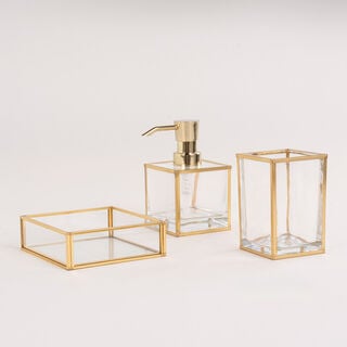 Homez glass & gold 3 pcs bath set