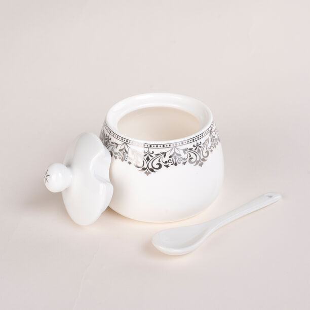 Lamesa 28Pc Porcelain Tc Set G&S White Silver image number 4