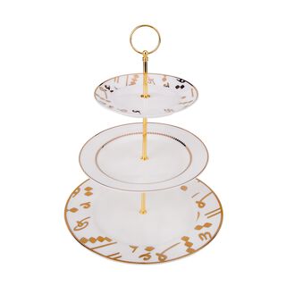 La Mesa 3 Tiers Porcelain Dessert Serving Gold