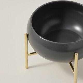 La Mesa 16Cm Salad Bowl Semi Matt Grey W/Gold 