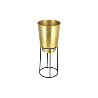 Aluminium Hammerd Planter On Stand Gold