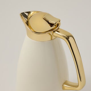 Dallaty vacuum flask chrome and beige 1L