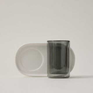 Dallaty white and black glass and porcelain tea cups set 12 pcs