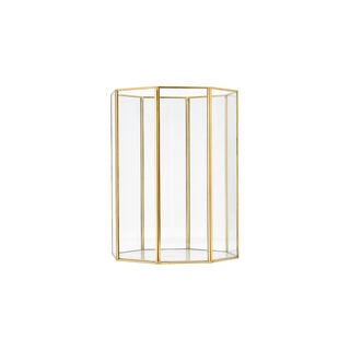 Homez glass and gold trash bin