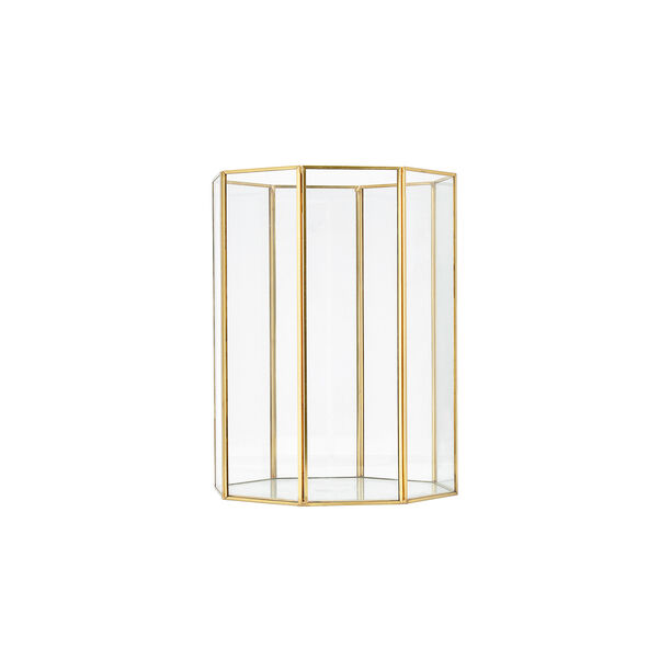 Homez glass and gold trash bin image number 2