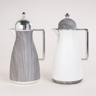 Dallaty 2 Pieces Plastic Vacuum Flask Koufa Gray Wood 1L