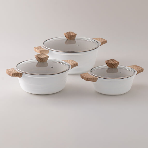 ألبرتو طقم قدور ألومنيوم 7 قطع، أبيض image number 1