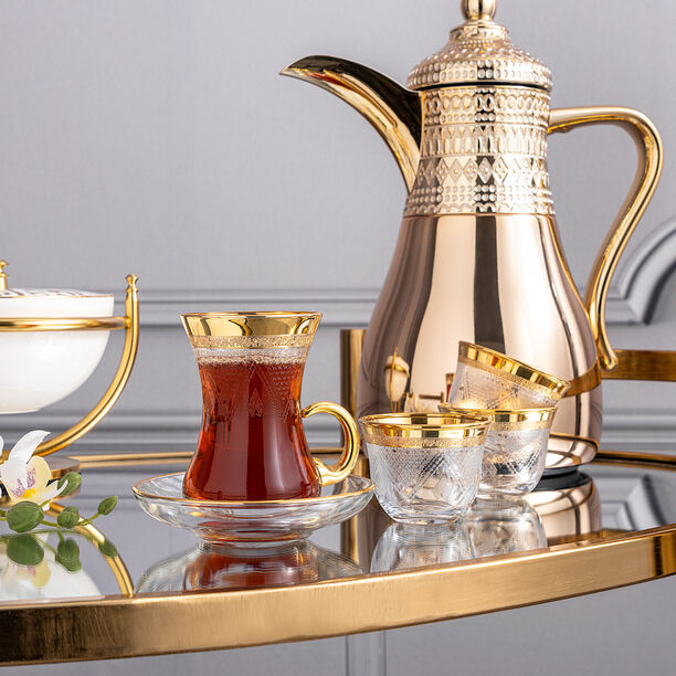 18 Piece Tea Set Gold Rim image number 5