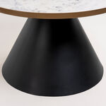 طاولة دائرية رخام أبيض و أسود image number 3