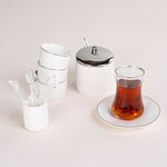 Dallaty white glass and porcelain Tea and coffee cups set 28 pcs image number 0