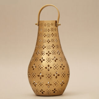 Lucerna Ramadan Lanterns Stainless Steel, Gold 14.5*14.5*27Cm