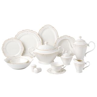 La Mesa Bone Porcelain Dinner Set 47 Pieces 