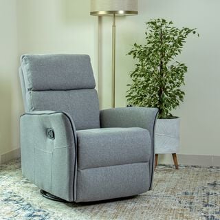 Parma manual recliner/rocking chair, light grey