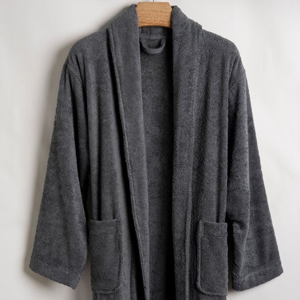Ultra soft bathrobe, gray size S/M image number 0