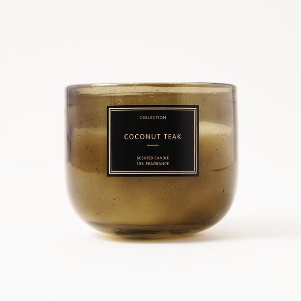 شمعة معطرة بعطر خشب الساج وجوز الهند في كوب زجاجي 320جم image number 0