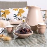 Dallaty beige porcelain date bowl with lid 13*13*12 cm image number 2