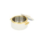La Mesa matte off white & gold plastic food warmer 2L image number 2