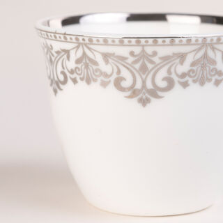 Lamesa 28Pc Porcelain Tc Set G&S White Silver