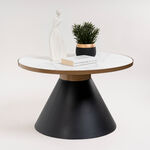 طاولة دائرية رخام أبيض و أسود image number 5