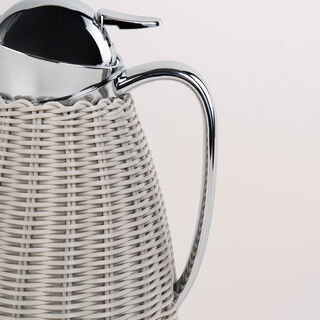 Dallaty Stainless Steel Vacuum Flask Rattan With Design Of Bamboo Grey 1L