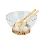 Alberto glass bowl set with spoon & fork & basket image number 1
