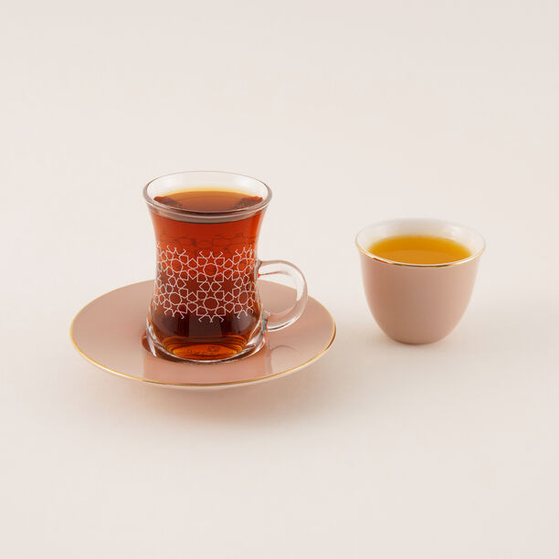 طقم شاي وقهوة عربي 20 قطعة لون بني image number 9