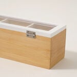 Dallaty bamboo tea box 3 sections, beige image number 3