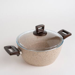 Alberto 7 piece granite cookware set cream colour