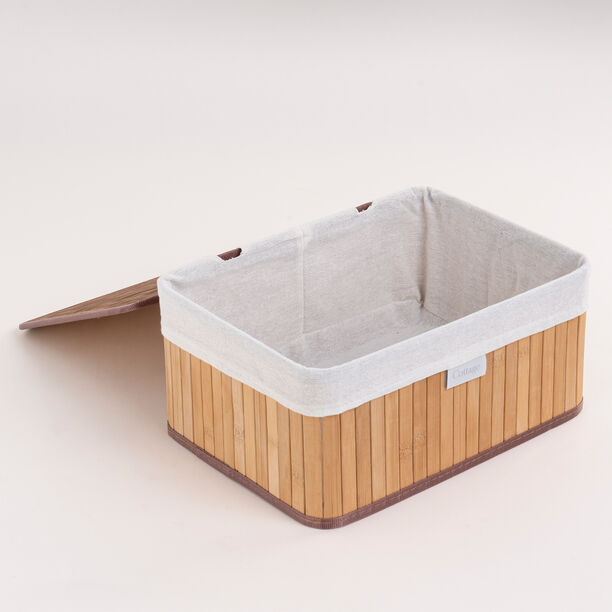 Cottage bamboo basket set with lid 3 pcs image number 3