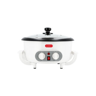 ألبرتو محمصة قهوة كهربائية باللون الأبيض 750 جرام، مؤقت 60د، 800 واط