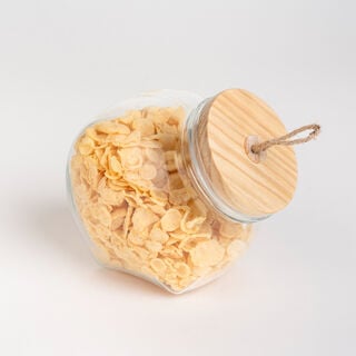 برطمان تخزين زجاج بغطاء خشبي سعة 1550 مل من البرتو