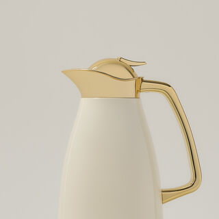 Dallaty vacuum flask chrome and beige 1L