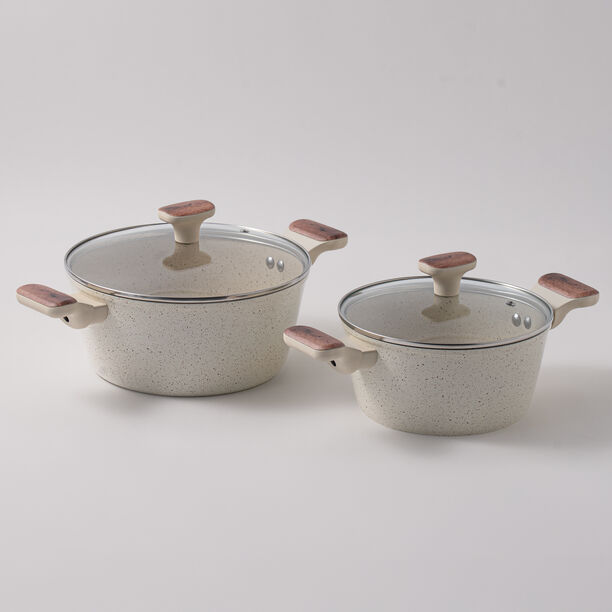 ألبرتو طقم قدور 7 قطع ألومنيوم، كريمي image number 1