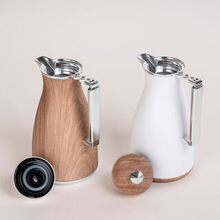 Dallaty 2 Pieces Plastic Vacuum Flask Koufa Light Wood 1L