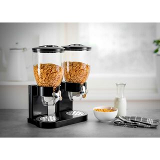 موزع حبوب الإفطار المزدوج من البرتو باللون الأسود