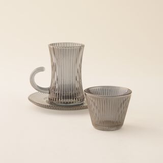 Dallaty 18pcs glass tea and coffee set, grey